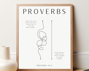 Proverbs 3 Bible Verse Print, Christian Wall Art (Digital Download)
