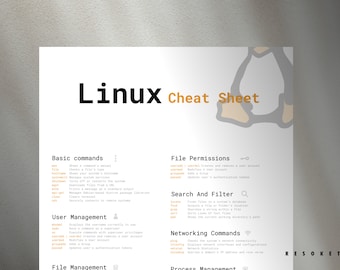 Aide-mémoire Linux imprimable | Carte de référence des commandes Linux | Aide-mémoire de l'interface de ligne de commande Bash pour les développeurs | Thème blanc Télécharger le PDF