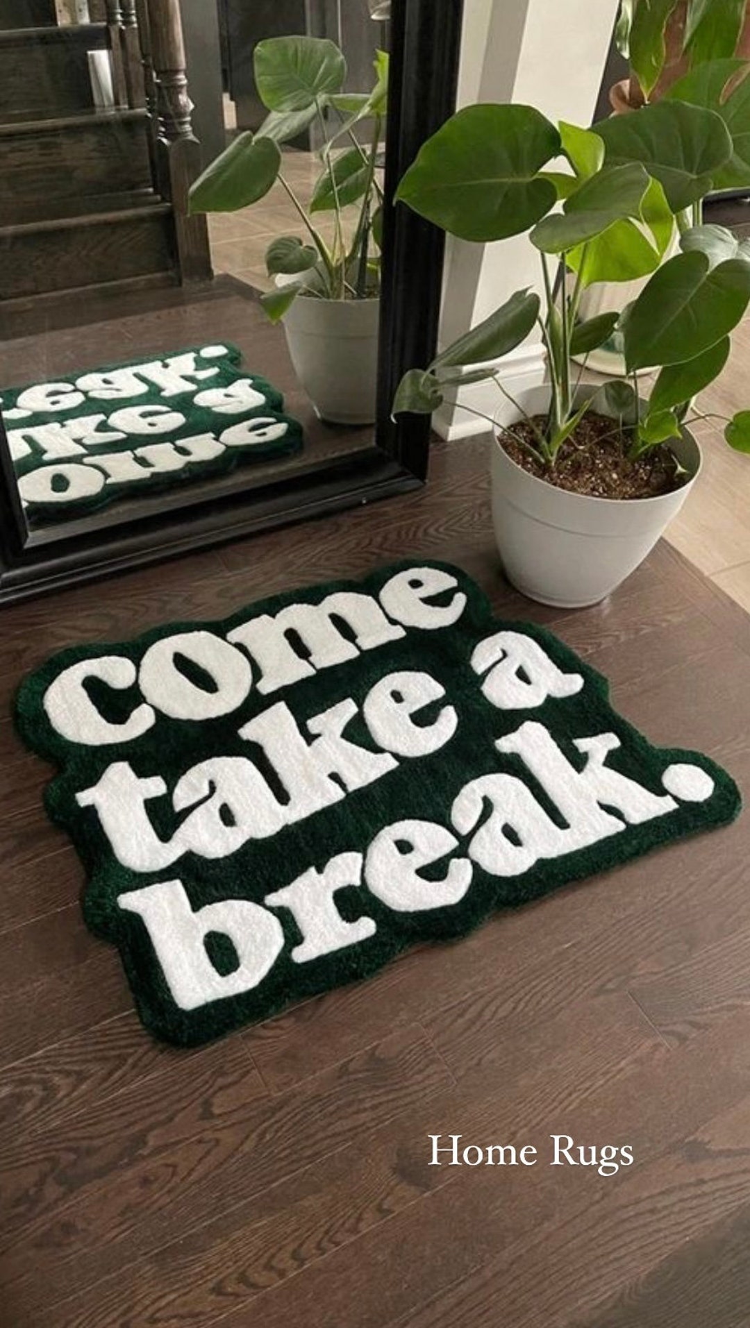 Come Take a Break Relaxing Hand Made Wool Rug Etsy