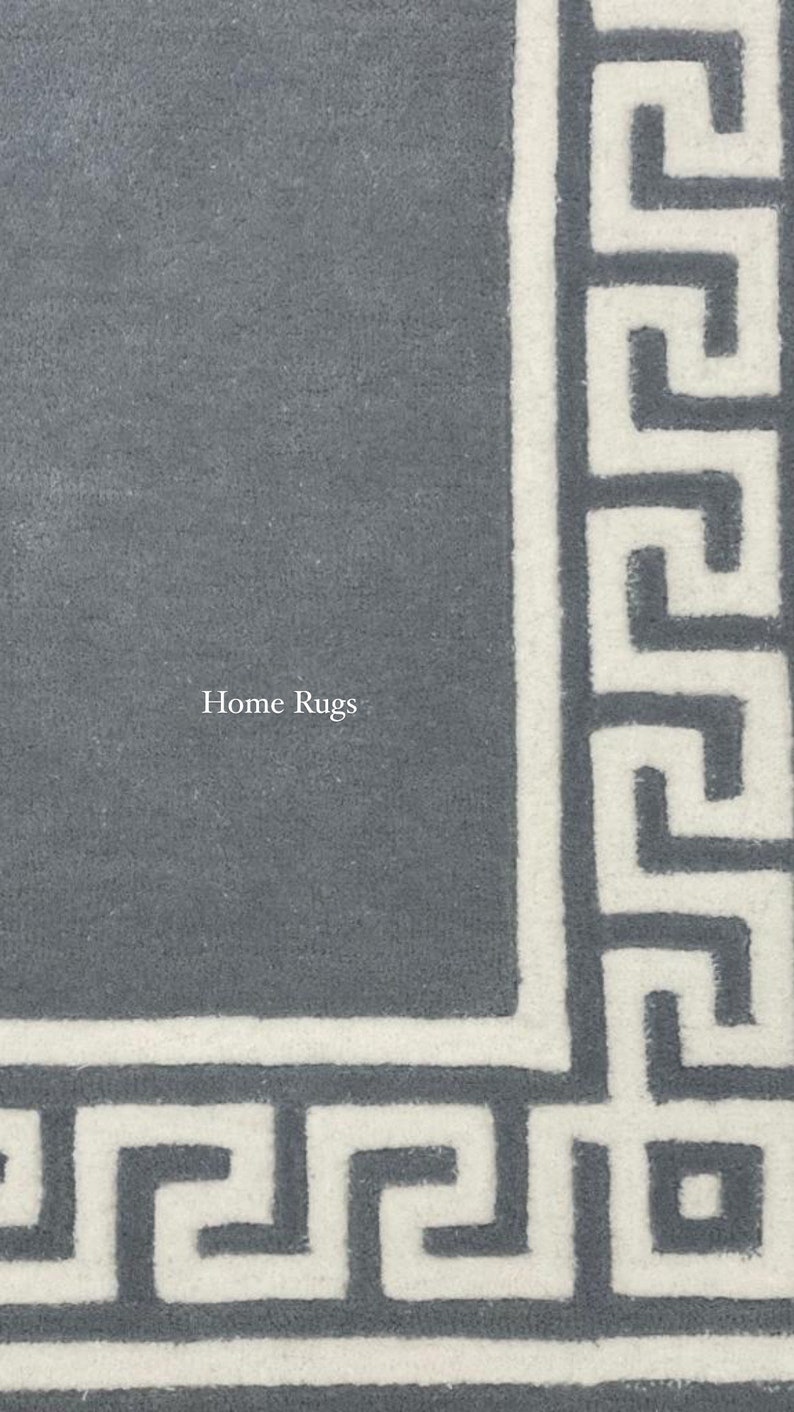 Greek Key Pattern Handmade Rug Etsy