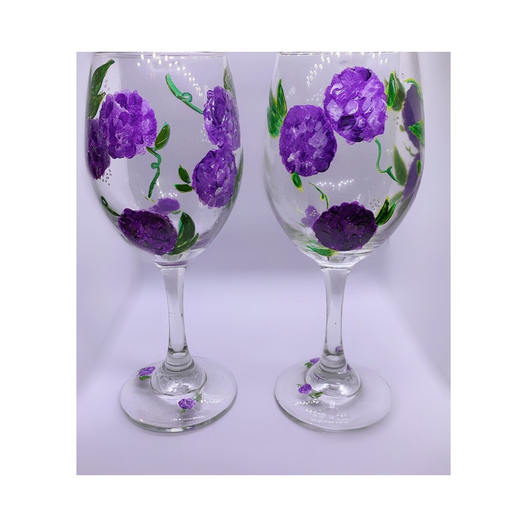 Wine Glasses Hand Painted Etsy