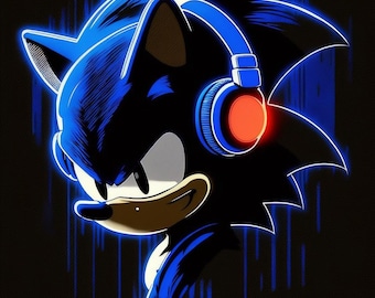 Arte digitale astratta di Sonic Gamer / Download digitale / Poster di cartoni animati / Arte murale / Gamer