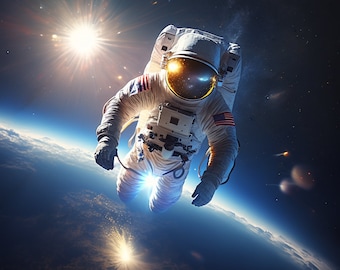 Space Man Digital Art | Digital Download | Space | Astronaut | Wall Art | Print