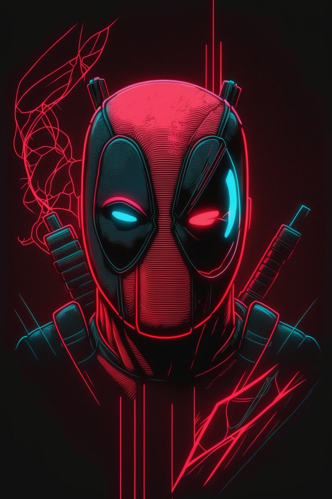 Abstract Deadpool Digital Art | Digital Download | Movie Poster | Wall ...