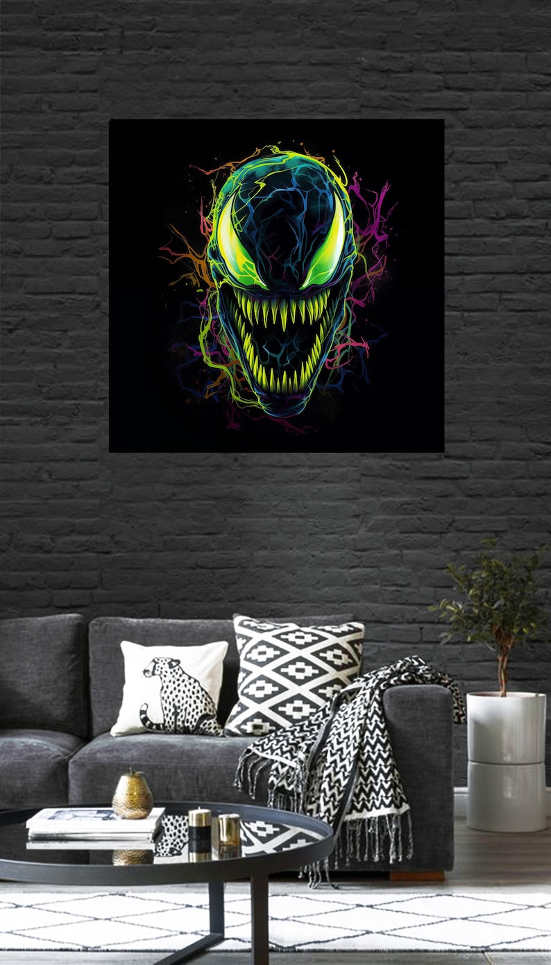 Abstract Venom Art | Digital Download | Movie Poster | Wall Art | Neon ...