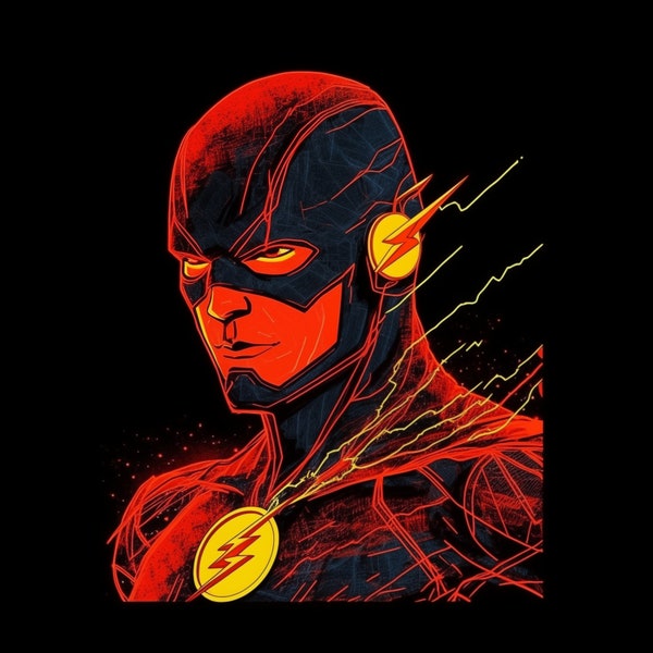 Abstract The Flash Art | Digital Download | Movie Poster | Wall Art | Neon Art | DC Comics | Superhero | Gamer Poster