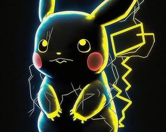 抽象的なピカチュウ デジタル アート | デジタル ダウンロード | 漫画