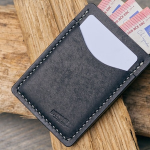 Portefeuille homme personnalisé, Portefeuille en cuir avec poche avant, Portefeuille homme fin, Porte-cartes en cuir, Portefeuille personnalisé pour homme, Cadeau d'anniversaire, EDC
