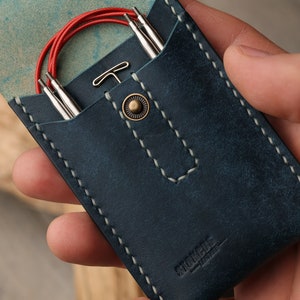 Custodia per ferri da maglia in pelle, custodia per ferri da maglia, organizer per ferri da maglia DPN, custodia per maglieria circolare, custodia per ferri da maglia, regalo per maglieria