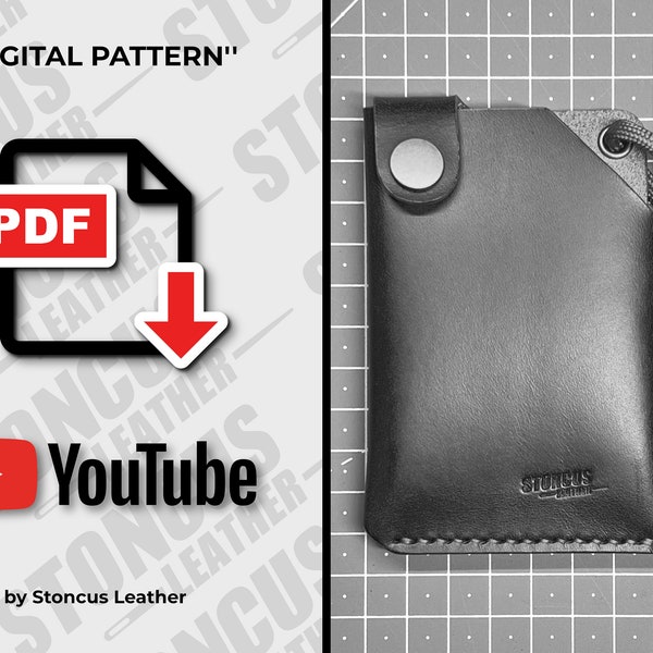 Wallet Pattern PDF, Template With Video Tutorial, Leather Card Wallet Template PDF, Leather Wallet Pattern, Digital PDF Template Pattern A4