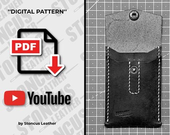 Plantilla PDF de estuche de cuero para agujas, portaagujas de tejer de 4'' (descarga digital)