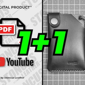 Patrón de billetera PDF, plantilla con videotutorial, plantilla de billetera de cuero PDF, patrón de billetera de cuero, patrón de plantilla PDF digital A4
