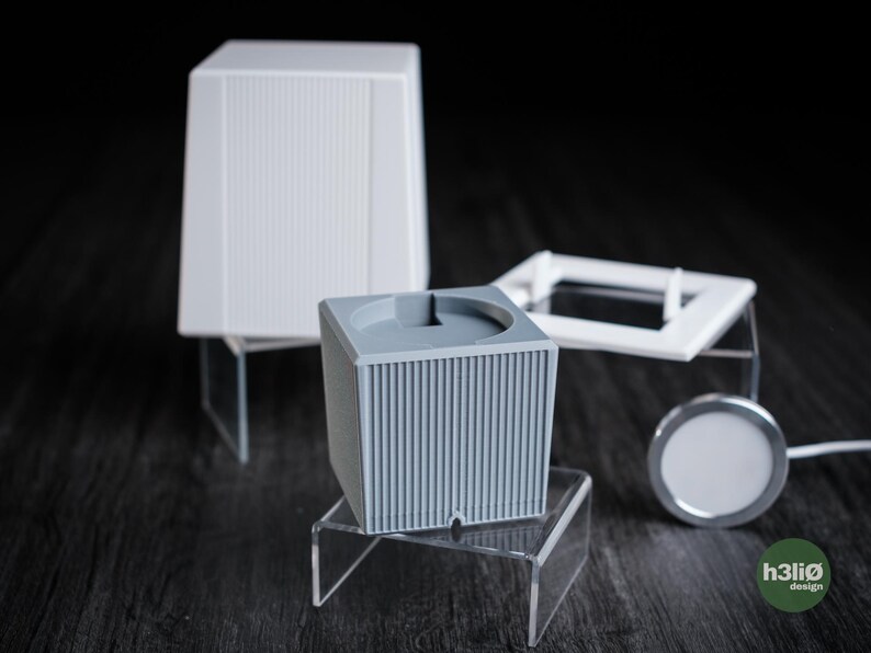 Modern 3D Printed Table Lamp | Fluted LED Night Light - Etsy