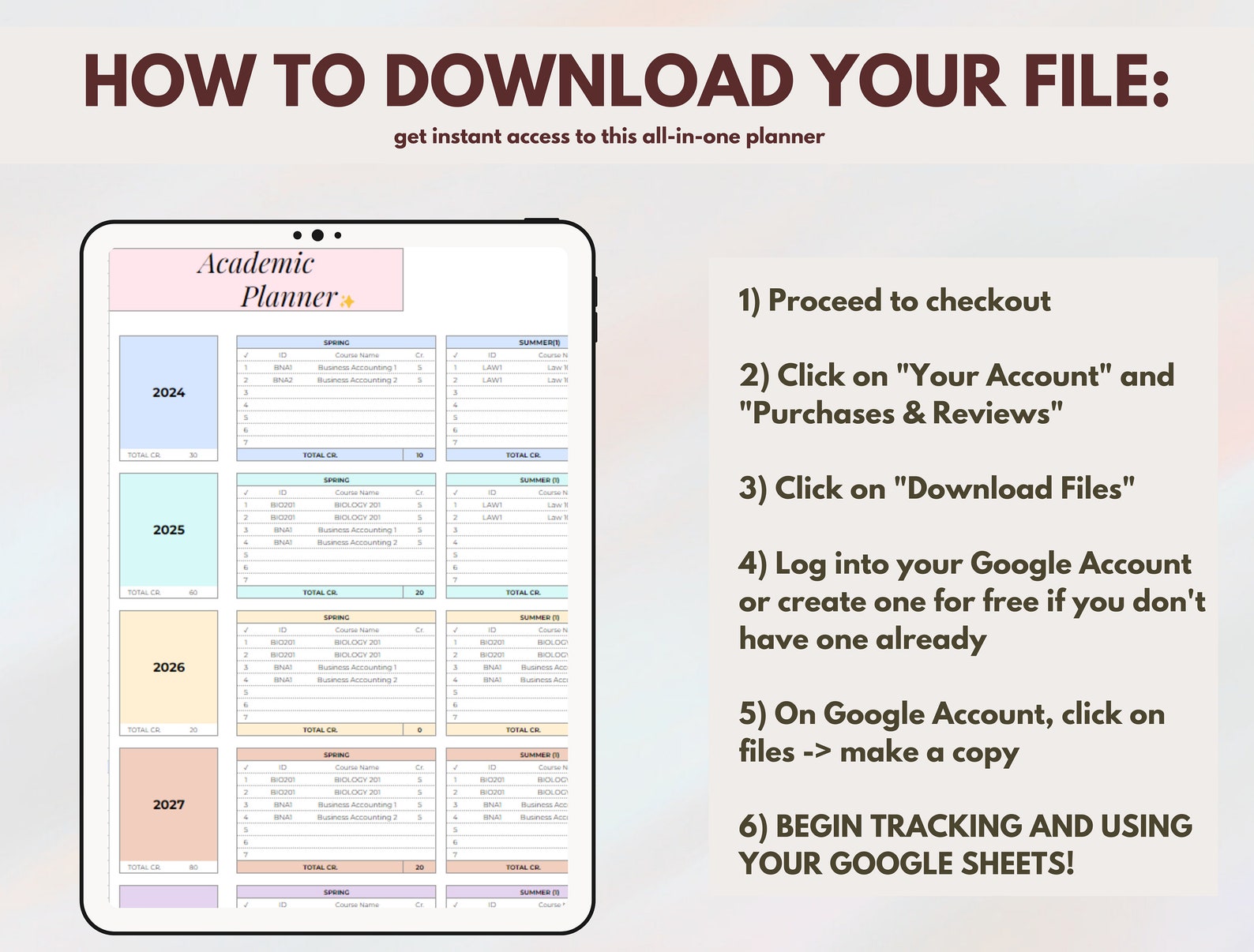 Assignment Tracker Student Homework Planner Google Sheets Excel 2024 ...