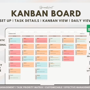 Kanban Board Spreadsheet Task Priority Tracker Employee To Do List Google Sheets Project Management Excel Template Daily Weekly Planner