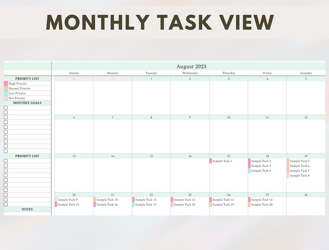 Excel to Do List Spreadsheet Task Tracker Google Sheet Task Manager ...