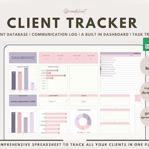 Client Tracker Google Sheets Small Business Planner Spreadsheet Crm Customer Task Tracker To Do List  Customer List Management Lead Tracker