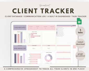 Client Tracker Google Sheets Small Business Planner Spreadsheet Crm Customer Task Tracker To Do List  Customer List Management Lead Tracker