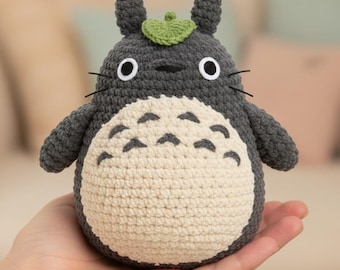 Amigurumi Grey Forest Spirit Crochet Pattern - Digital PDF Tutorial - Cute Anime Creature Plush - DIY Forest Friend Guide