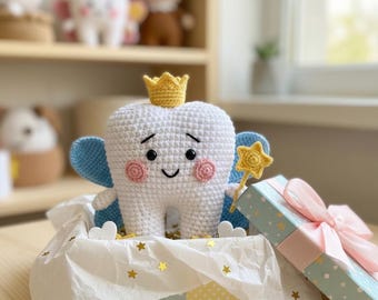 Tooth Crochet Pattern:Amigurumi Dental Gift (PDF Download), Amigurumi Tooth Fairy Crochet Pattern, Amigurumi Tooth Fairy English Pattern PDF