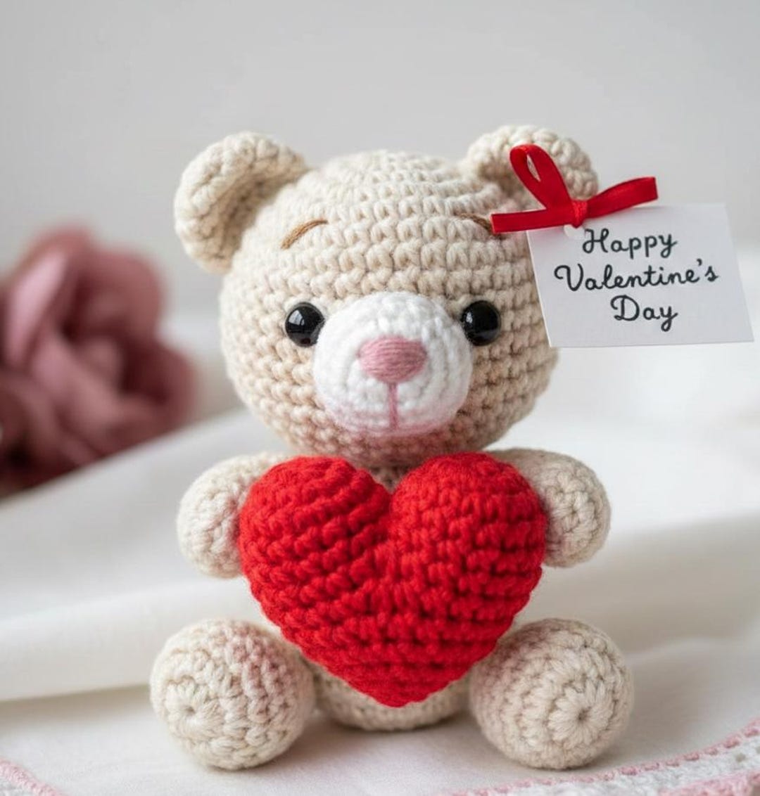 Teddy Bear With Heart Crochet Pattern PDF – Cute Amigurumi Bear ...