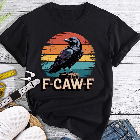 T-shirt Drôle Corbeau F-Caw-F Noir - Taille 5XL - Neuf - Coton/polyester - Unisexe