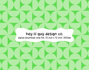 Bauhaus Style Half Circles Seamless Pattern Green Fabric Sublimation Repeating PNG Digital Paper Aesthetic Wallpaper