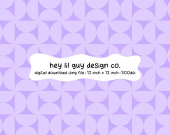 Bauhaus Style Half Circles Seamless Pattern Purple Fabric Sublimation Repeating PNG Digital Paper Aesthetic Wallpaper