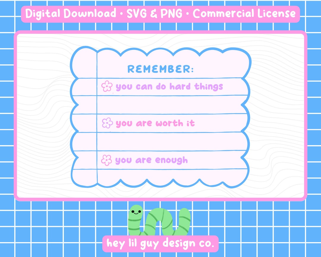 Remember Sticky Note You Are Enough SVG PNG Digital File Retro ...