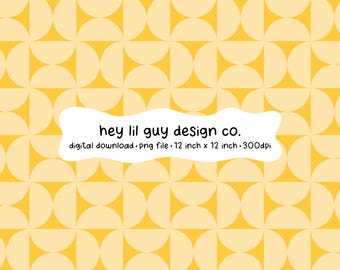 Bauhaus Style Half Circles Seamless Pattern Yellow Fabric Sublimation Repeating PNG Digital Paper Aesthetic Wallpaper