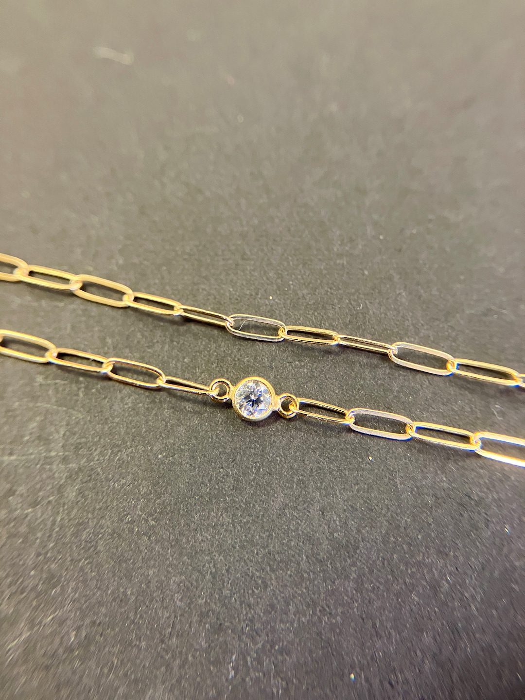 14K Solid Gold Link Bracelet White Gold Yellow Gold Etsy