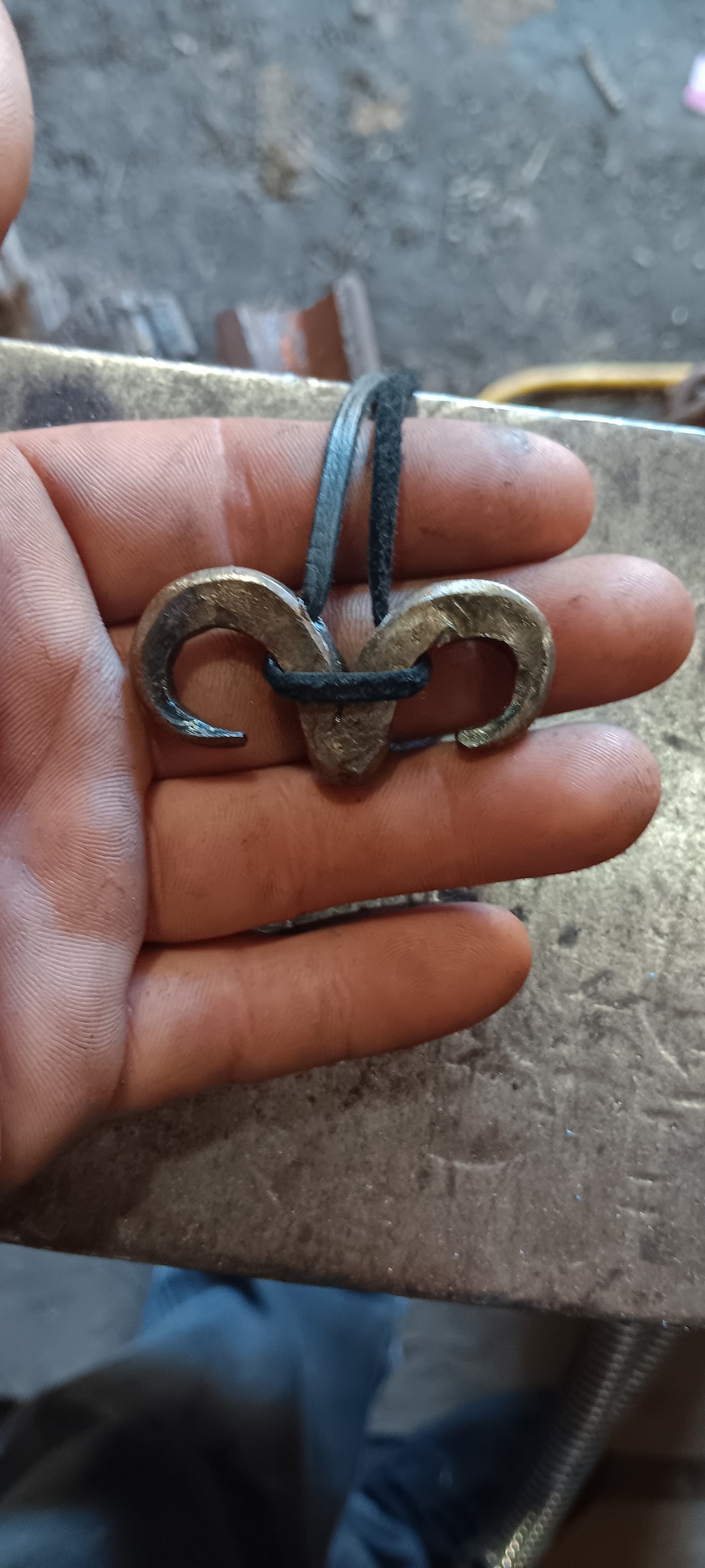 Hand-forged Metal Rams Head Necklace - Etsy