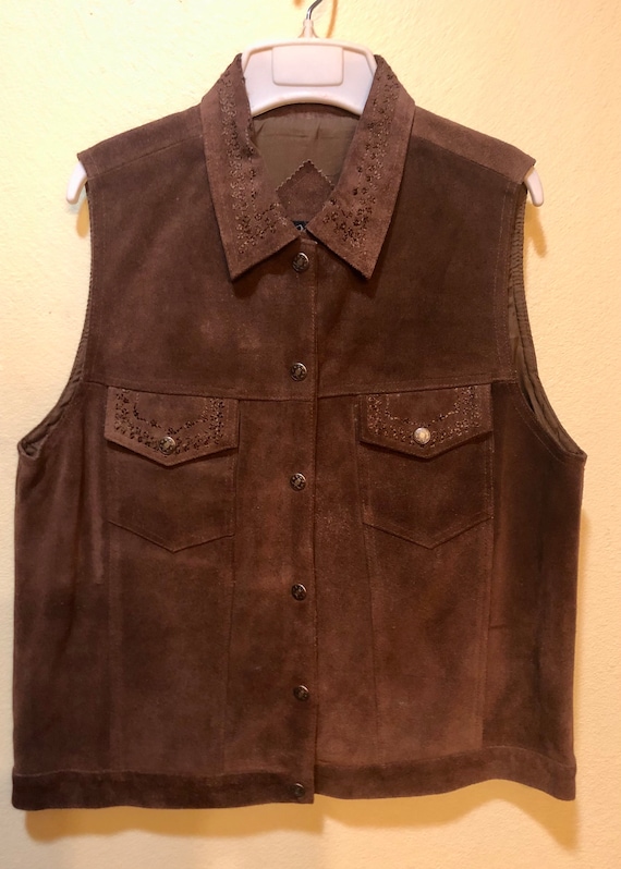 Agapo women’s leather vest 1X