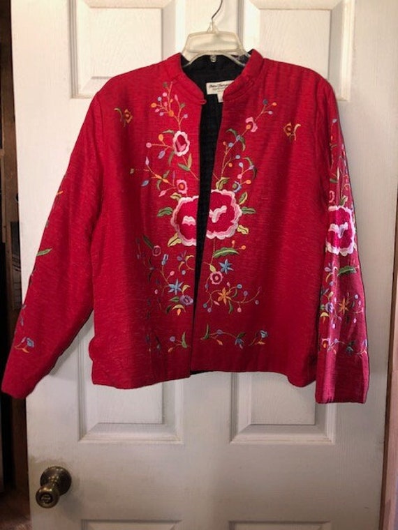 Vintage Embroidered Red Jacket!