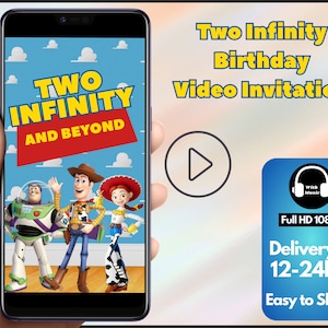 Two Infinity and Beyond Birthday Video Invitation, Toy Story Birthday Video Invitation, Two infinity Video invitation, Toy Story video evite