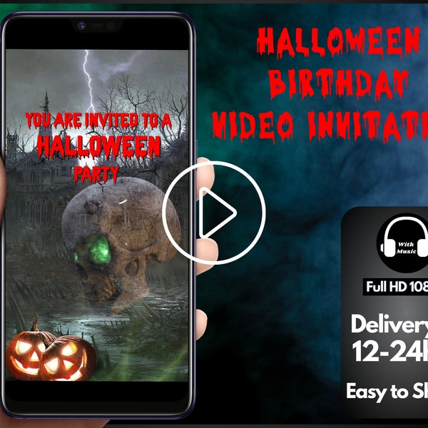 Halloween Party Video Invitation, Halloween Invitation video, horror video invitation, Halloween digital evite, personalised evite