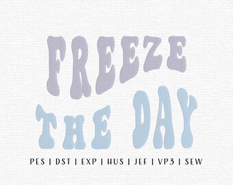 Freeze The Day Embroidery Design File, Groovy Winter Embroidery, Trending Embroidery File, Trendy Winter, Cute Winter, Snowy Embroidery