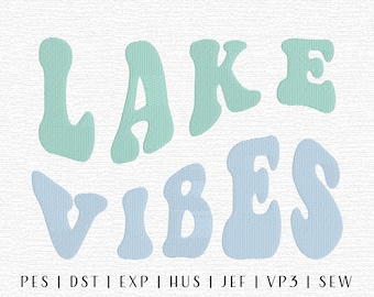 Lake Vibes Embroidery Design File, Summer Embroidery Design, Trendy Embroidery File, Season Embroidery, Groovy Summer Embroidery