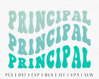 Principal broderidesignfil, Groovy Principal, Utbildningsbroderi, Trendande broderifil, Yrkesbroderi, Principal design