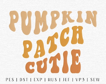 Pumpkin Patch Cutie Embroidery Design File, Trending Embroidery File, Groovy Trendy Design, Groovy Fall, Fall Embroidery, Autumn Embroidery