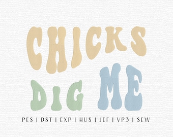 Chicks Dig Me Embroidery Design File, Easter Embroidery Design, Trending Embroidery, Spring Embroidery Design, Easter Bunny Embroidery