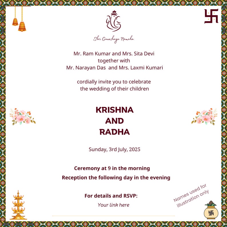 Nepali Wedding / Marriage Invite Invitation Card Etsy