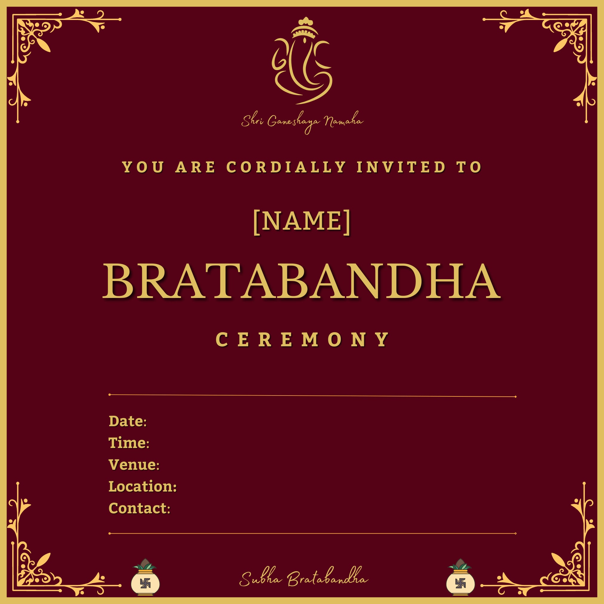 Nepali Bartaman / Upanayan Invitation Card Etsy