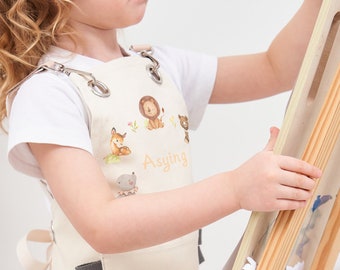 Personalised jungle aprons - Personalised children's aprons - baking gifts - gifts for art students - baby aprons - christening day gifts