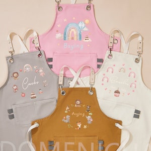 Personalised Children's Aprons - Children's Baking Aprons - Cooking Kitchen Gifts, Quality Painted Aprons, Holiday Gifts for Mothers