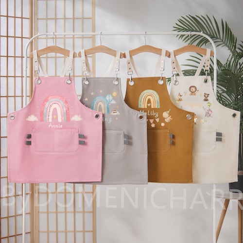 Customised Animals Children's Apron - Personalised Children's Baking Apron - Painting Apron - Christening Day Gifts - Mother's Day Gifts