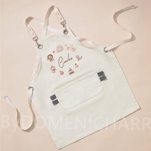 Customised Animals Children's Apron Personalised Children's Baking Apron Painting Apron Christening Day Gifts Mother's Day Gifts image 9