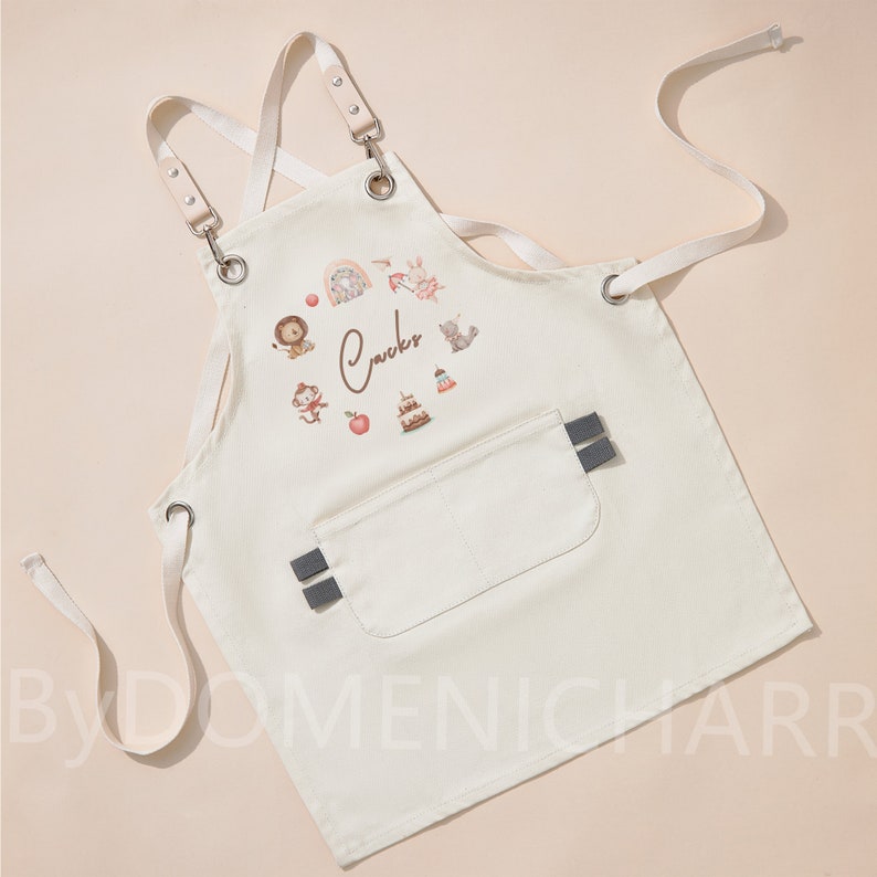 Customised Animals Children's Apron Personalised Children's Baking Apron Painting Apron Christening Day Gifts Mother's Day Gifts image 9