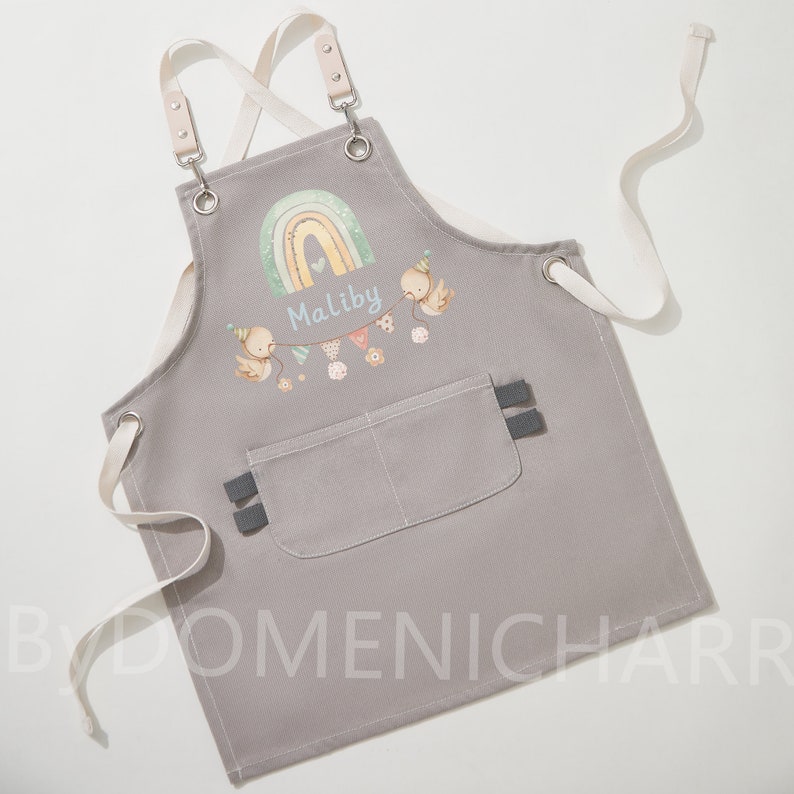 Customised Animals Children's Apron Personalised Children's Baking Apron Painting Apron Christening Day Gifts Mother's Day Gifts image 8