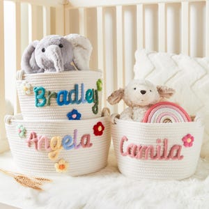 Baby Girl Shower Geschenkkörbe - Baby Name Geschenk Aufbewahrung, dekorative Körbe für Babyartikel, Spielzeug Aufbewahrungskörbe, Kinderzimmer Auswahl, neues Baby Geschenk